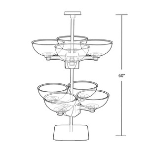 Azar Displays 750344 Quad Arm Bowl Tower 14 Pack of 1 14 Pack of 1 