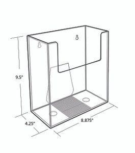 Azar Displays Acrylic Single Pocket Wall File with Magnetic Strips, 4/PK  (250045)