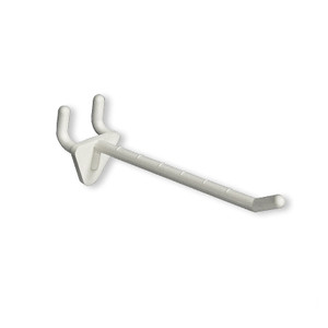 Azar Displays 800004-W 4-Inch Lexan Hook, White, 50-Pack 1/4 Pegboard Hooks