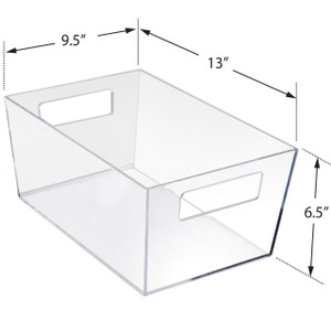 Azar Displays 11.25 in. W x 7.5 in. D x 5 in. H Large Storage Tote Bins  with Handle Clear Color (Pack of 4) 556237 - The Home Depot