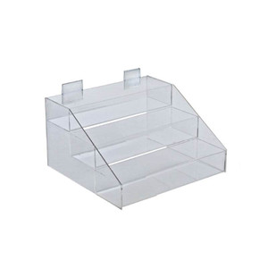 Retail Acrylic Four Tier Counter Step Display 12" Wide x 8" High x 8" Deep 
