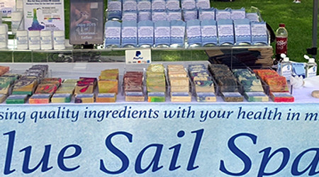 Blue Sail Soap Step Displays