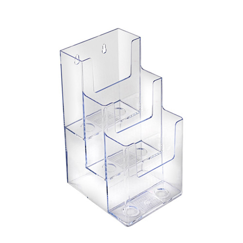 Three-Tier, Three-Pocket Trifold Brochure Holder, 2-Pack