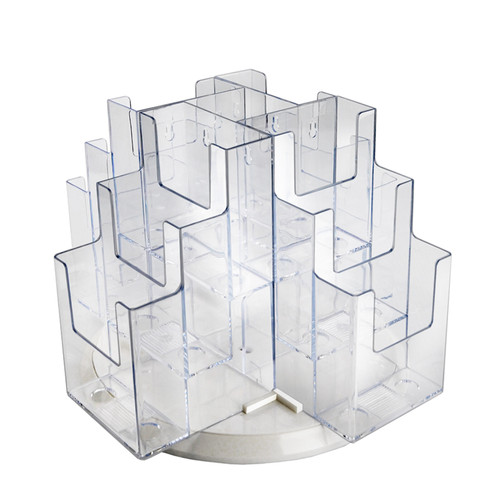 12-Pocket Three-Tier Revolving Trifold Brochure Holder