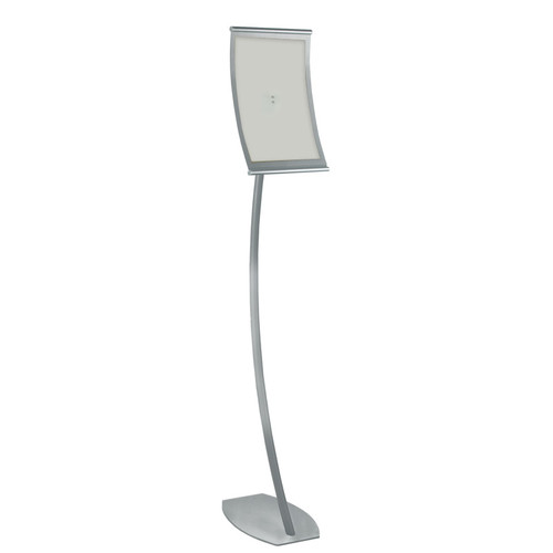 Silver Curved Metal Frame Pedestal Floor Stand 8.5