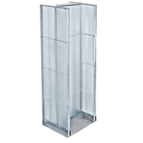 H-Unit Pegboard Floor Display on Revolving Base. Spinner Rack Stand. Panel Size: 16"W x 60"H