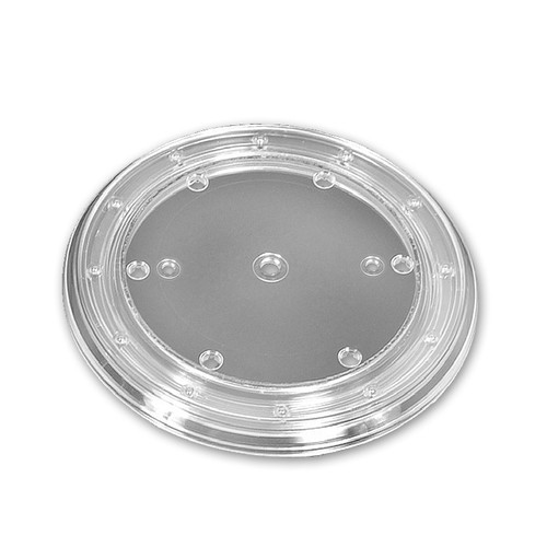 12" Wide Revolving Display Base-SLOPED CLEAR, 10-Pack
