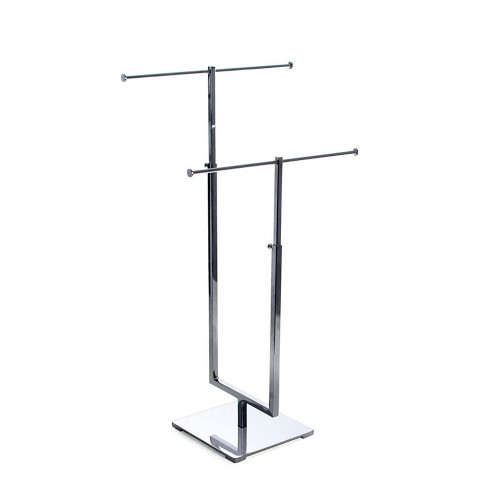 Two-Tier Adjustable Chrome Necklace Counter Display