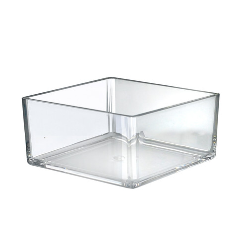 8" Deluxe Clear Acrylic Square Cube Bin for Counter, 4-Pack