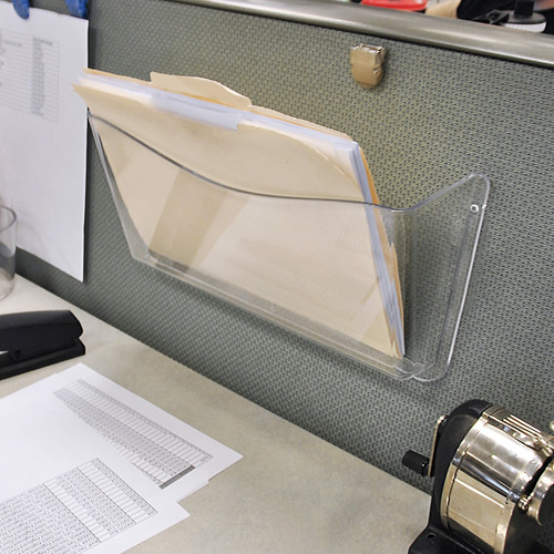 Clear Plastic Wall Mount File Holder with Hanging Hardware, 4-Pack ...