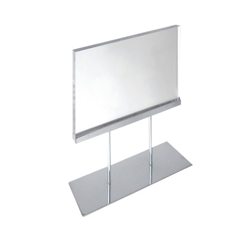 The Elite Series: Large Acrylic Block Sign Holder on Chrome Stand