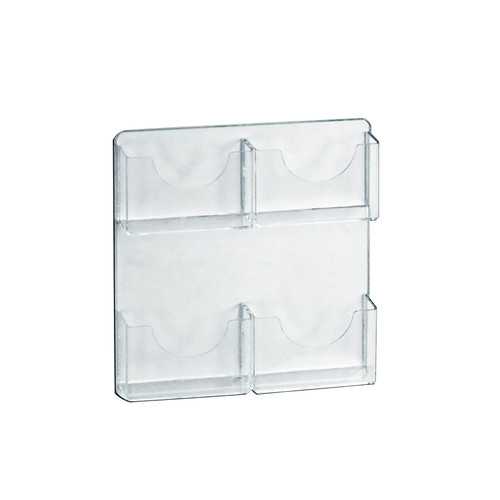 Four-Pocket Wall Mount Bifold Brochure Holder, 2-Pack