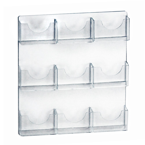 Nine-Pocket Wall Mount Bifold Brochure Holder, 2-Pack