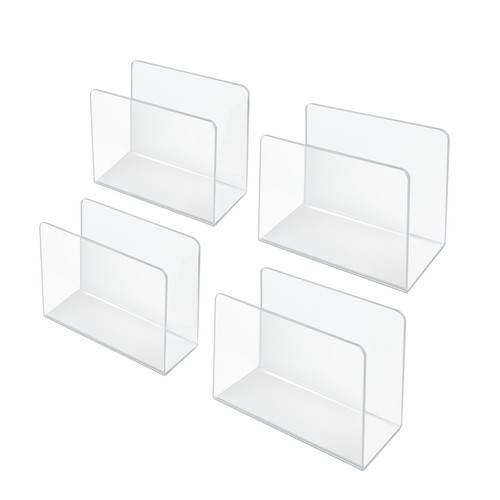 Clear Acrylic Desk File Holder- Small, 4-Pack
