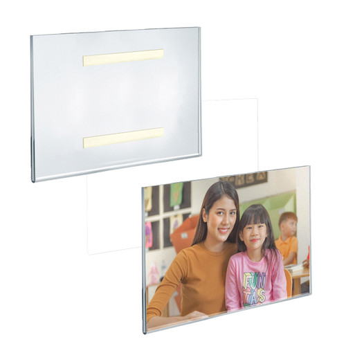 Clear Acrylic Wall Artwork and Photo Frame with Tape 10" W x 8" H Landscape/Horizontal, 2-Pack