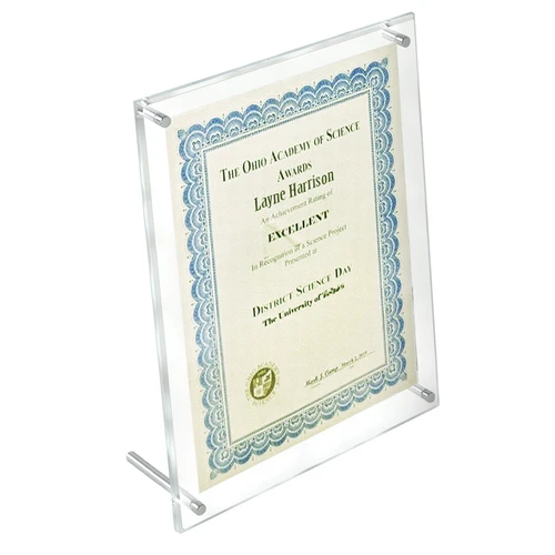 Beveled Edge L-Frame Acrylic Photo Frame 8.5"W X 11"H