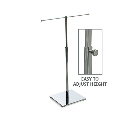 Single-Tier Adjustable Chrome Necklace Holder