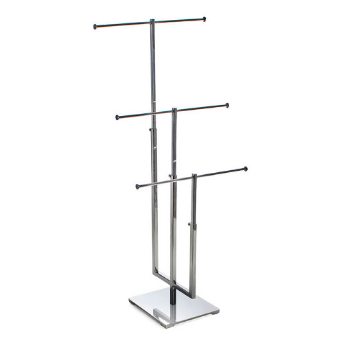 Three-Tier Adjustable Chrome Necklace Holder