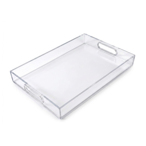 Acrylic Serving Tray with Handles, 16”L x 11”W