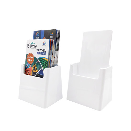 White Trifold Brochure Holder, 2-Pack