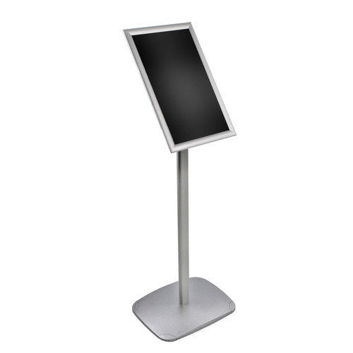 ヴィンテージ スタンド Silver Curved Metal Snap-Frame Pedestal Floor Stand 11