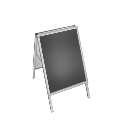 Small Silver Snap Open A-Frame Double-Sided Indoor/Outdoor Sidewalk Stand 22"W X 28"H