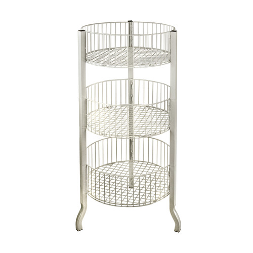 Three-Tiered Large White Wire Bin