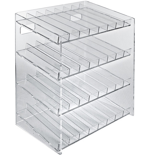 Four-Tier 32 Compartment Display, 8-Comp per Tier. Dimensions: 12"W x 8.5"D x 14.5"H