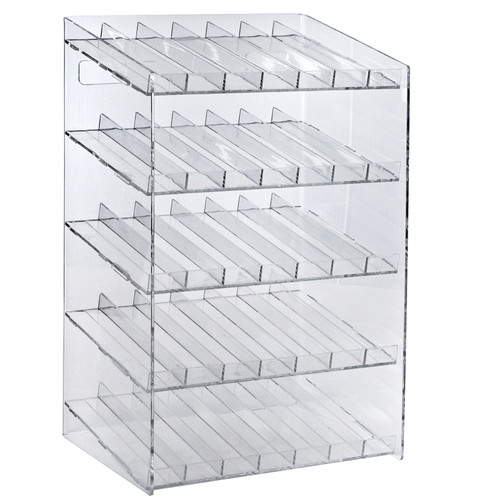 Five-Tier 35 Compartment Display, 7-Comp per Tier. Dimensions: 12"W x 8.5"D x 18.5"H