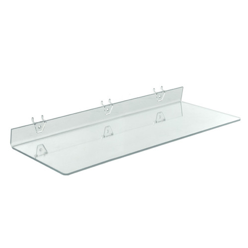 Clear Acrylic Shelf for Pegboard & Slatwall 24" x 8" x 2", 4-Pack