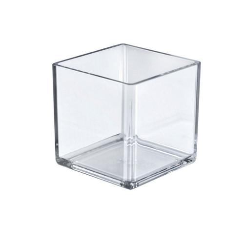 5" Deluxe Clear Acrylic Square Cube Bin for Counter,4-Pack