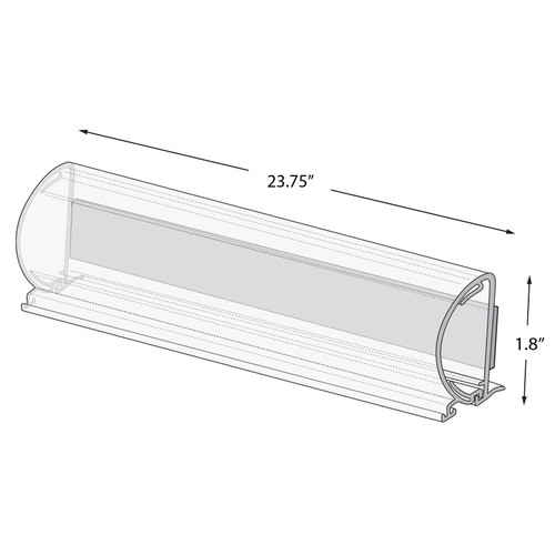 23.75"L x 1.875" H Bullnose Flip-Up C-Channel