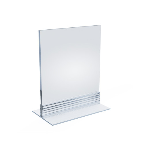 Clear Acrylic Double Sided Sign Holder 5" x 7" Vertical/Horizontal with T Strip, 10-Pack