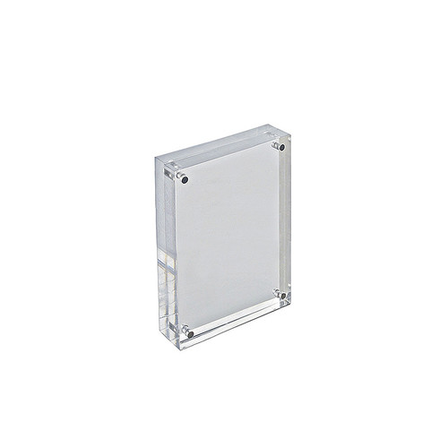 Clear Acrylic Magnetic Photo Frame Block 4" x 6" Vertical/Horizontal