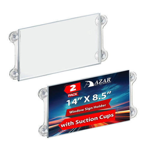 Clear Acrylic Window/Door Sign Holder Frame with Suction Cups 14