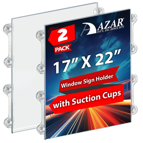 Clear Acrylic Window/Door Sign Holder Frame with Suction Cups 22