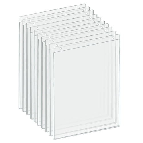 Clear Acrylic Wall Hanging Frame 9" Wide x 12'' High- Vertical/Portrait, 10-Pack