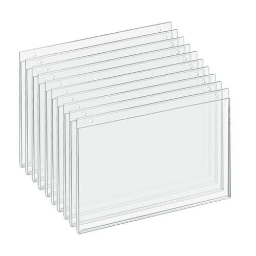 Clear Acrylic Wall Hanging Frame 11" Wide x 7'' High - Horizontal/Landscape, 10-Pack