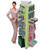 Three-Sided Pegboard Tower Floor Display on Revolving Base. Spinner Rack Stand. Panel Size: 16"W x 60"H