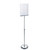 11 x 17 Inches clear acrylic sign holder with metal pedestal stand, adjustable pole, and round chrome base for double-sided retail signage display