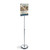 11"W x 17"H Clear Acrylic Sign Holder with Metal Pedestal Stand