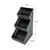 CLOSEOUT: Black Three Compartment Three-tiered Condiment Organizer with Black Front