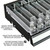 Black 8 Compartment Divider Bin Cosmetic Tray with Pushers - 8 Slots per Tray, 2-Pack