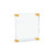 Floating Acrylic Wall Frame with Gold Stand Off Caps: 9" x 12" Graphic Size, Overall Frame Size: 13" x 16"