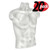 White Plastic Vacuum Form Male Bust, 20-Pack