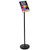 Black Pedestal Sign Holder for Floor 8.5" x 11" Swivel Frame for Portrait/Landscape on Straight Pole Stand