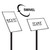 Black Pedestal Sign Holder for Floor 8.5" x 11" Swivel Frame for Portrait/Landscape on Straight Pole Stand