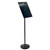 Black Pedestal Sign Holder for Floor 11" x 17" Swivel Frame for Portrait/Landscape on Straight Pole Stand