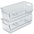 Stackable Narrow Pantry Storage Bin Clear Organizer, 4-Pack