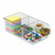 Stackable Clear Storage Bin with Removable Dividers, 4-Pack